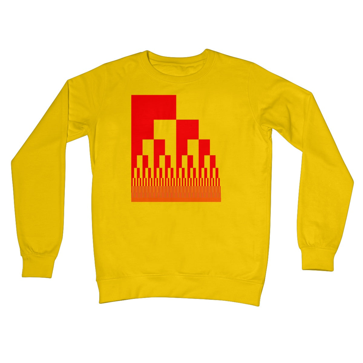 Binary Cascade, Red Crew Neck Sweatshirt