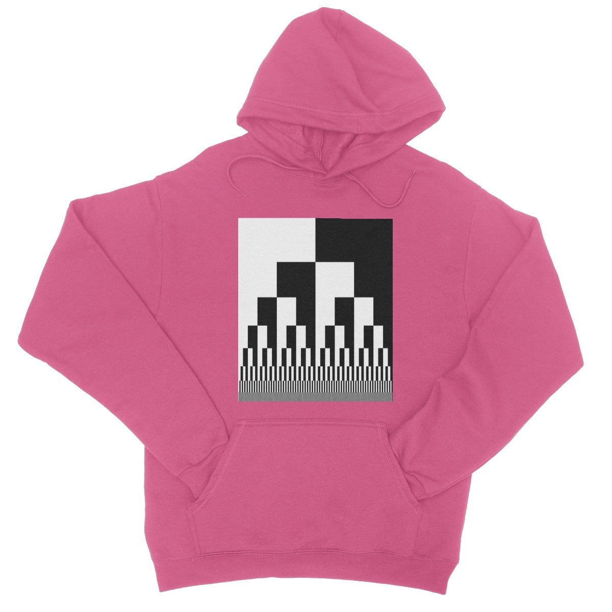 Binary Cascade, Black and White College Hoodie