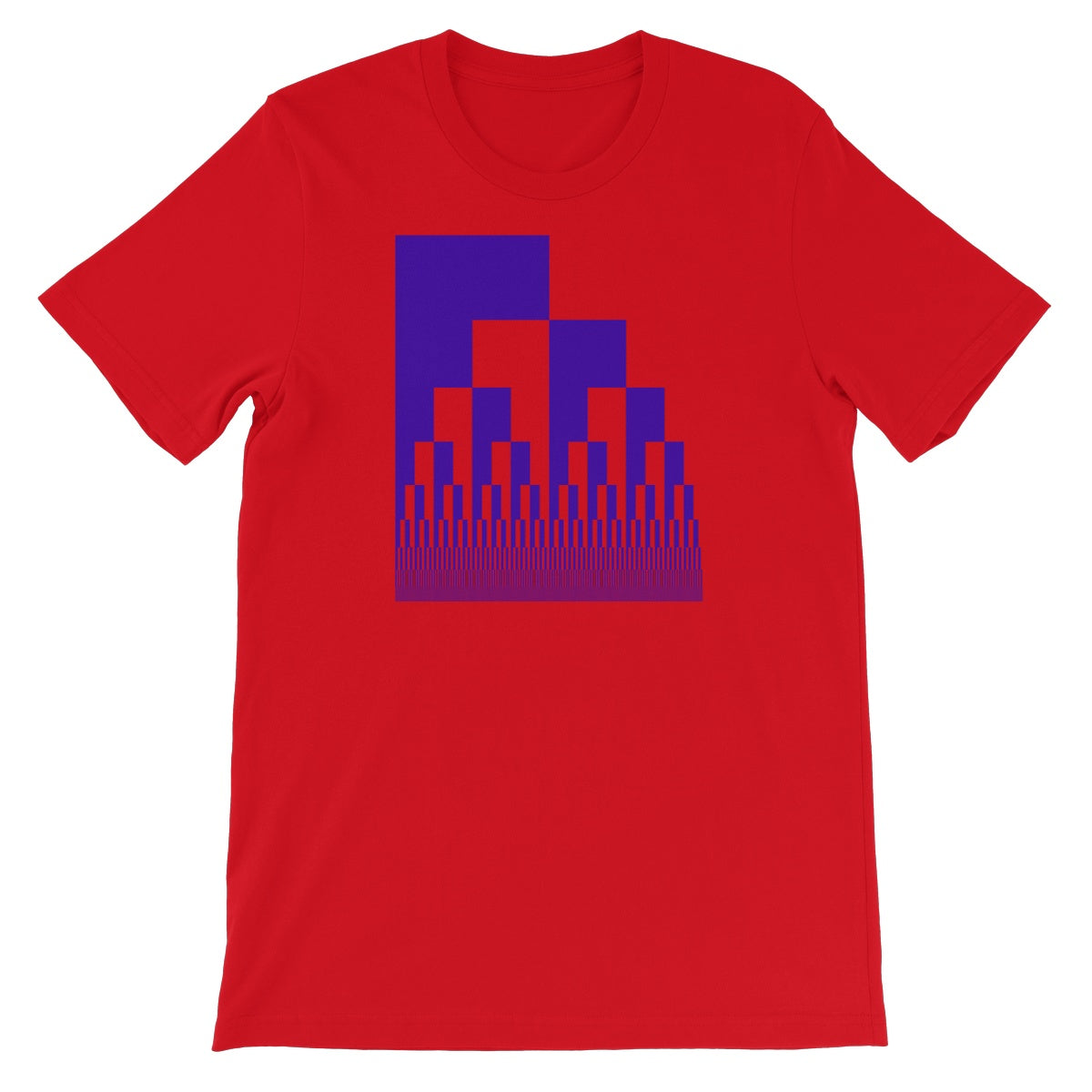 Binary Cascade, Blue Unisex Short Sleeve T-Shirt