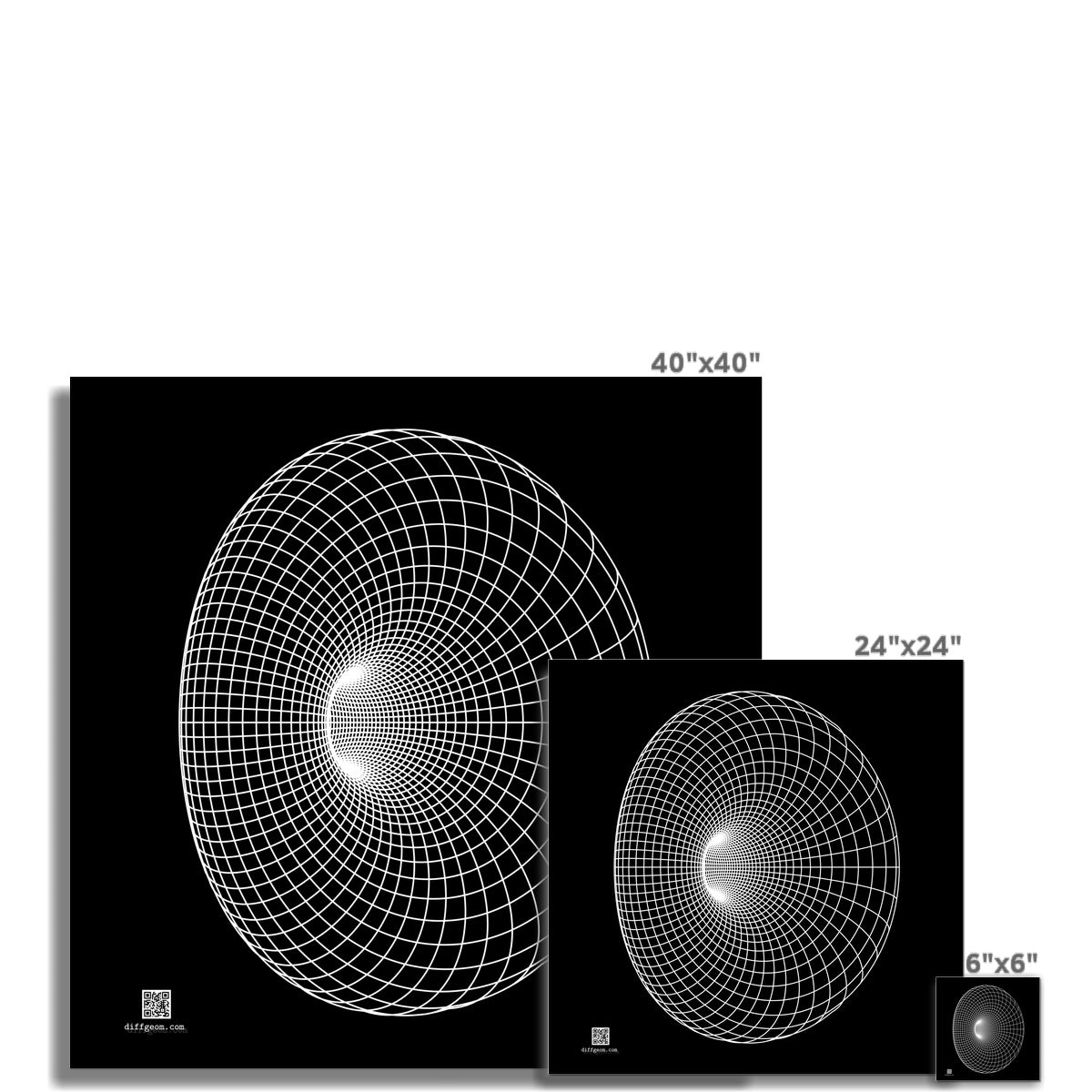 Cyclide, White Wall Art Poster