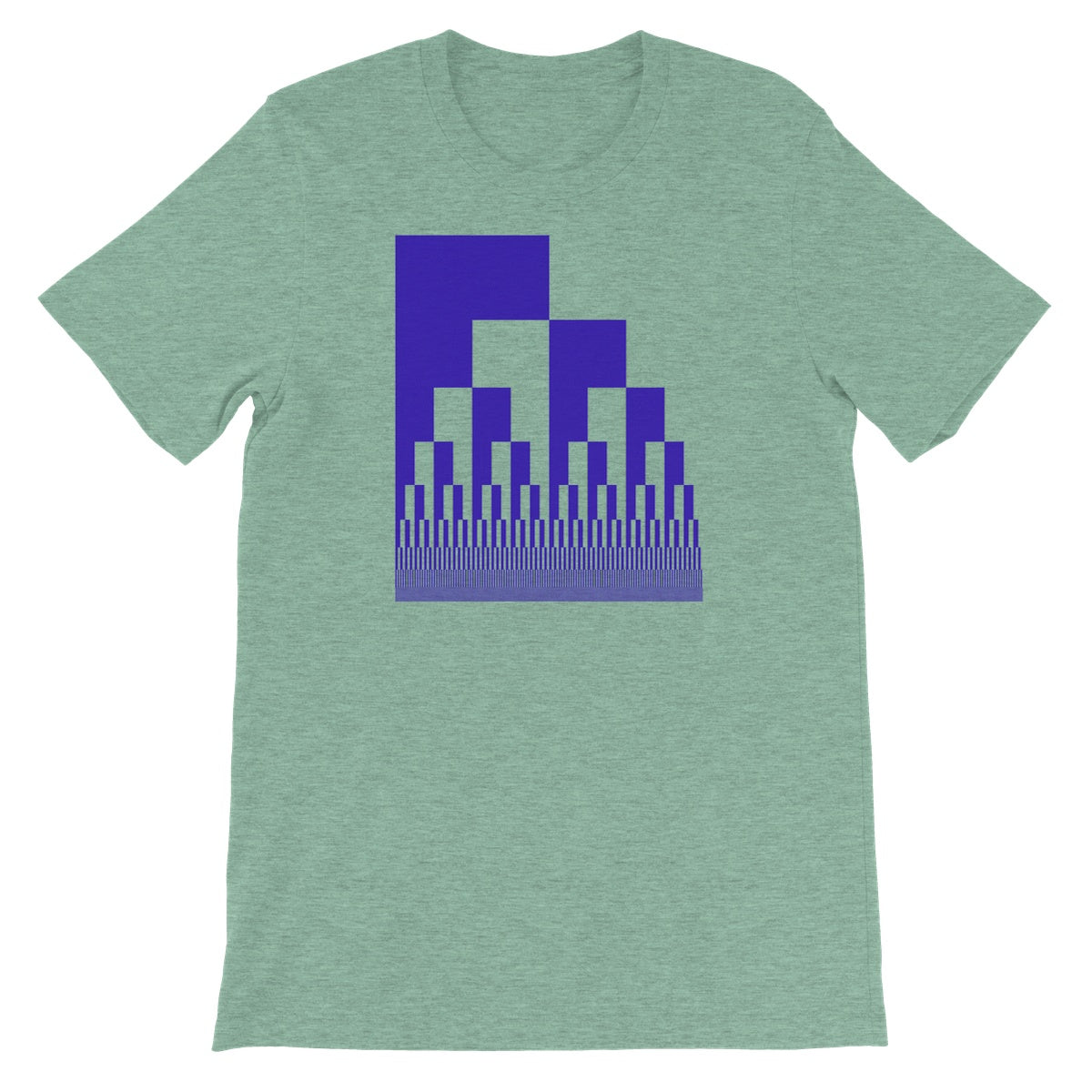 Binary Cascade, Blue Unisex Short Sleeve T-Shirt