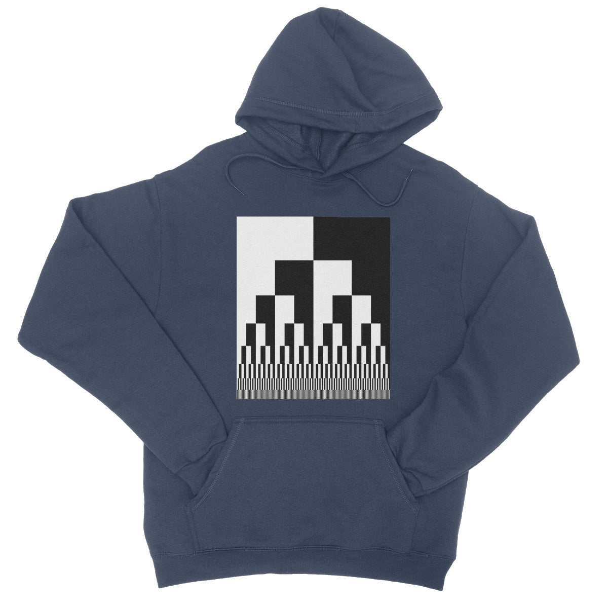 Binary Cascade, Black and White College Hoodie
