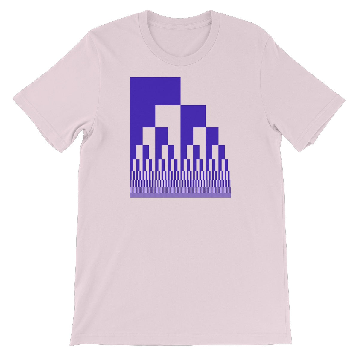 Binary Cascade, Blue Unisex Short Sleeve T-Shirt