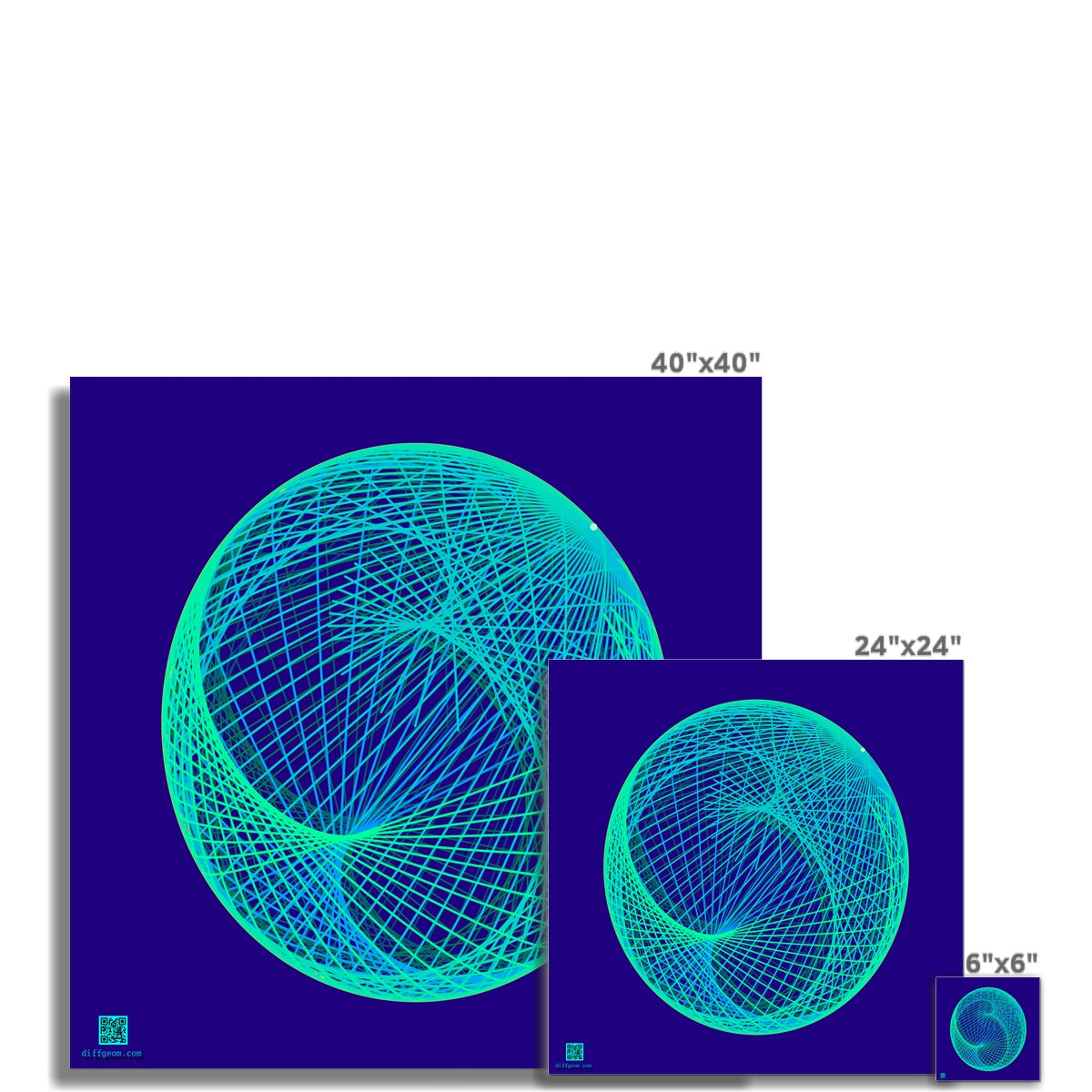 Ellipsoid Geodesics, Cool Fine Art Print