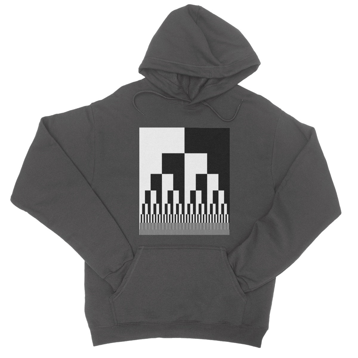 Binary Cascade, Black and White College Hoodie