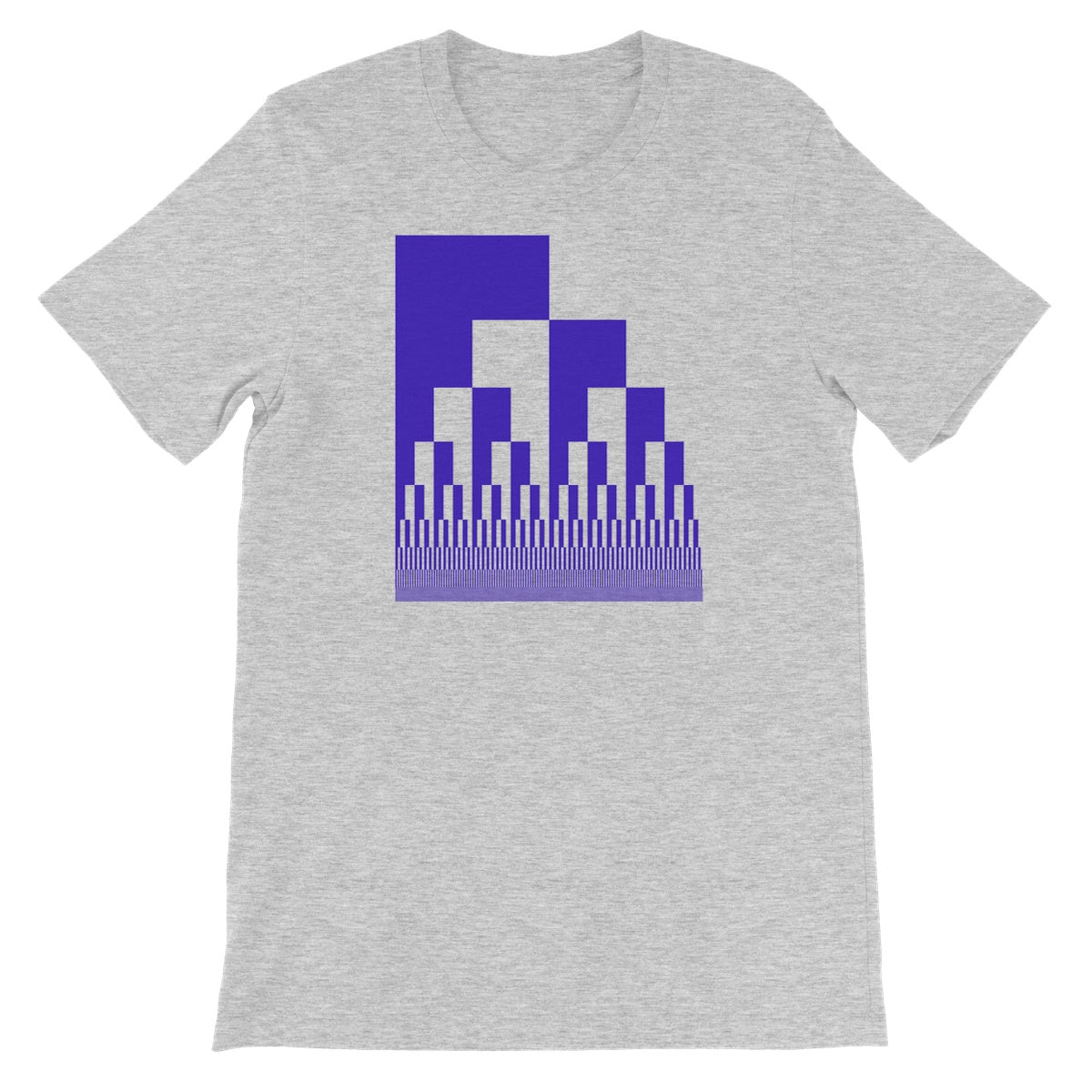Binary Cascade, Blue Unisex Short Sleeve T-Shirt