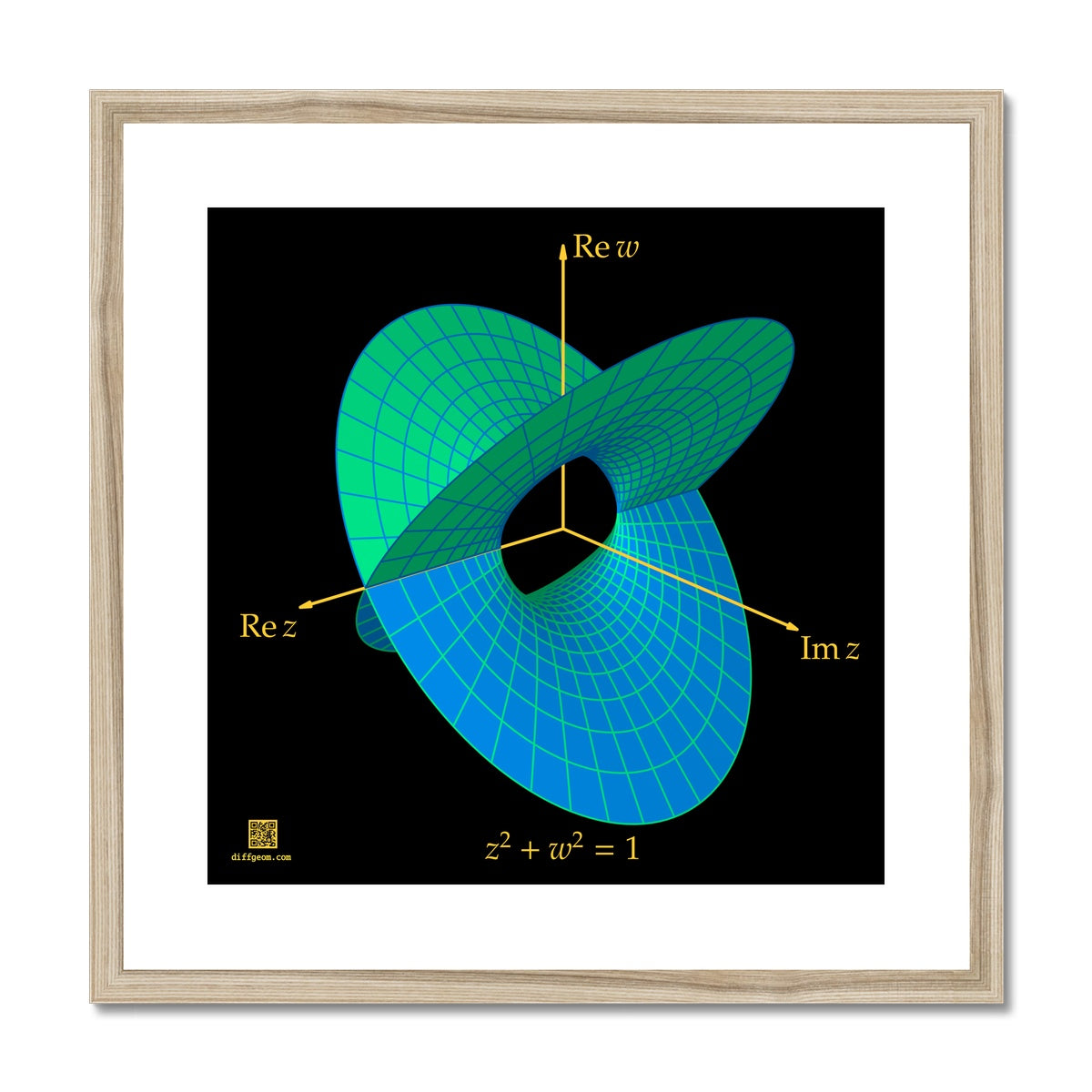 Complex Circle, 2 Slits Framed & Mounted Print