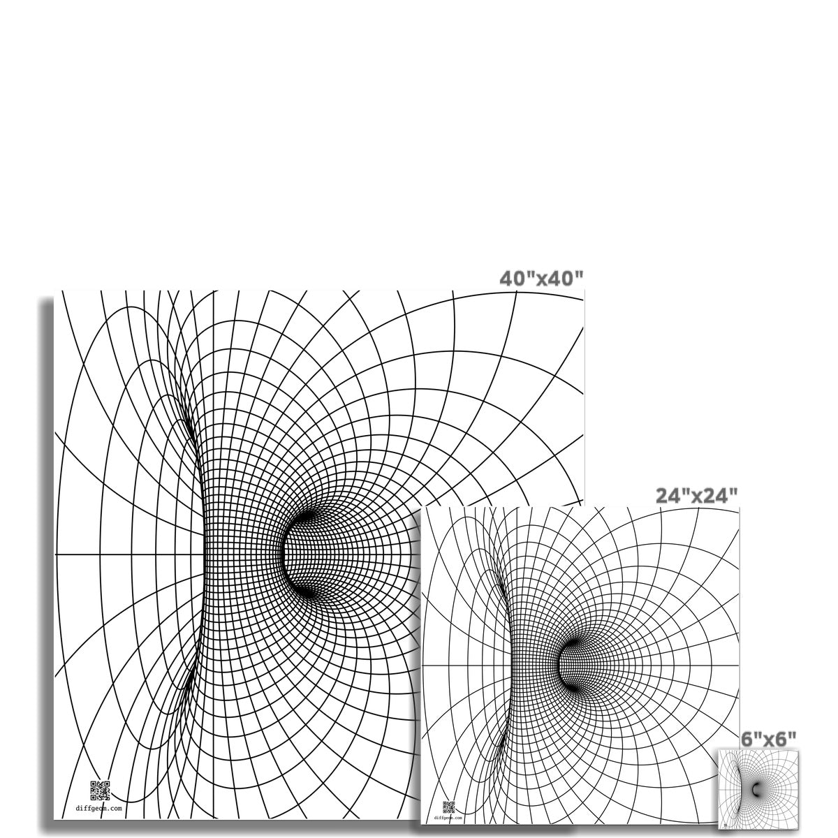 Parabolic Cyclide, Black Wall Art Poster