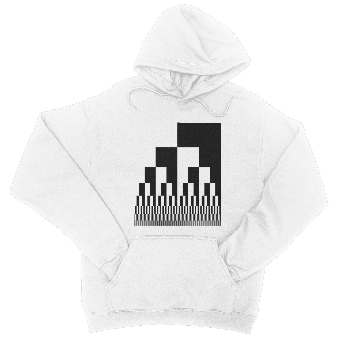 Binary Cascade, Black and White College Hoodie