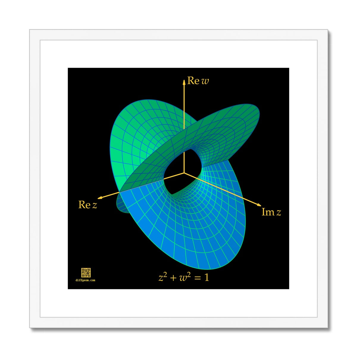 Complex Circle, 2 Slits Framed & Mounted Print