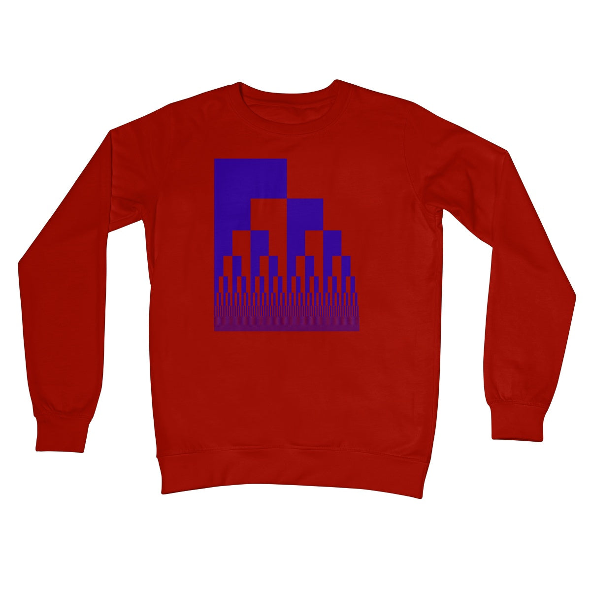 Binary Cascade, Blue Crew Neck Sweatshirt
