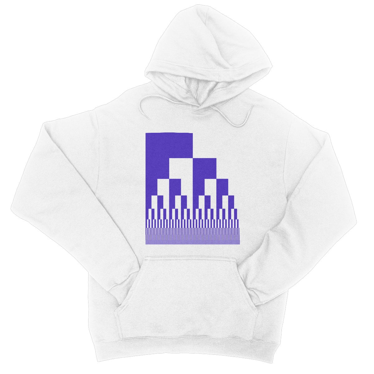 Binary Cascade, Blue and White College Hoodie