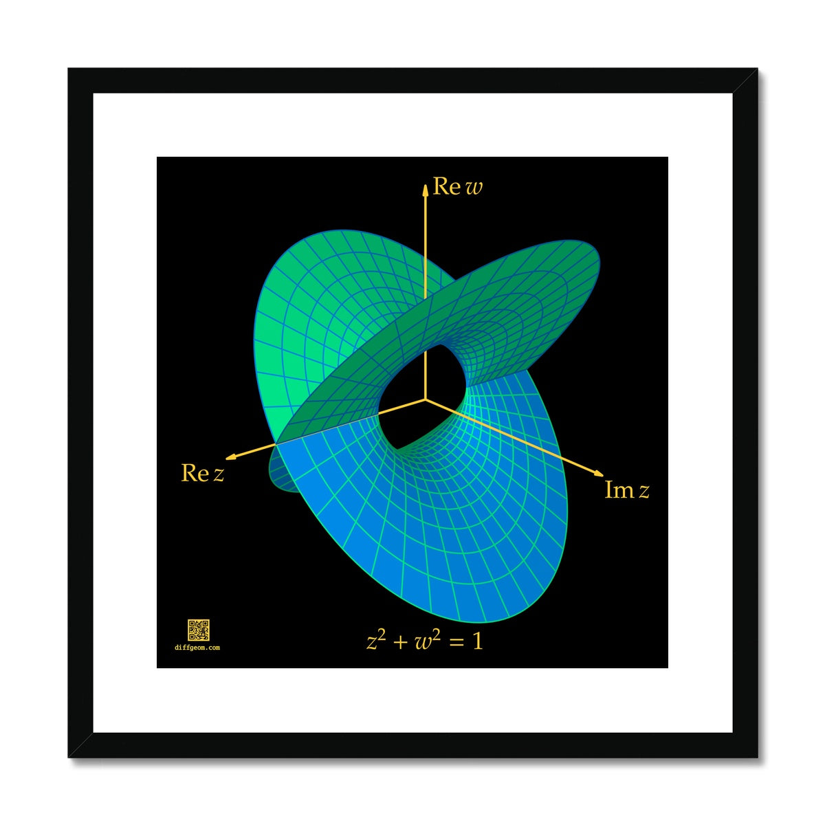 Complex Circle, 2 Slits Framed & Mounted Print