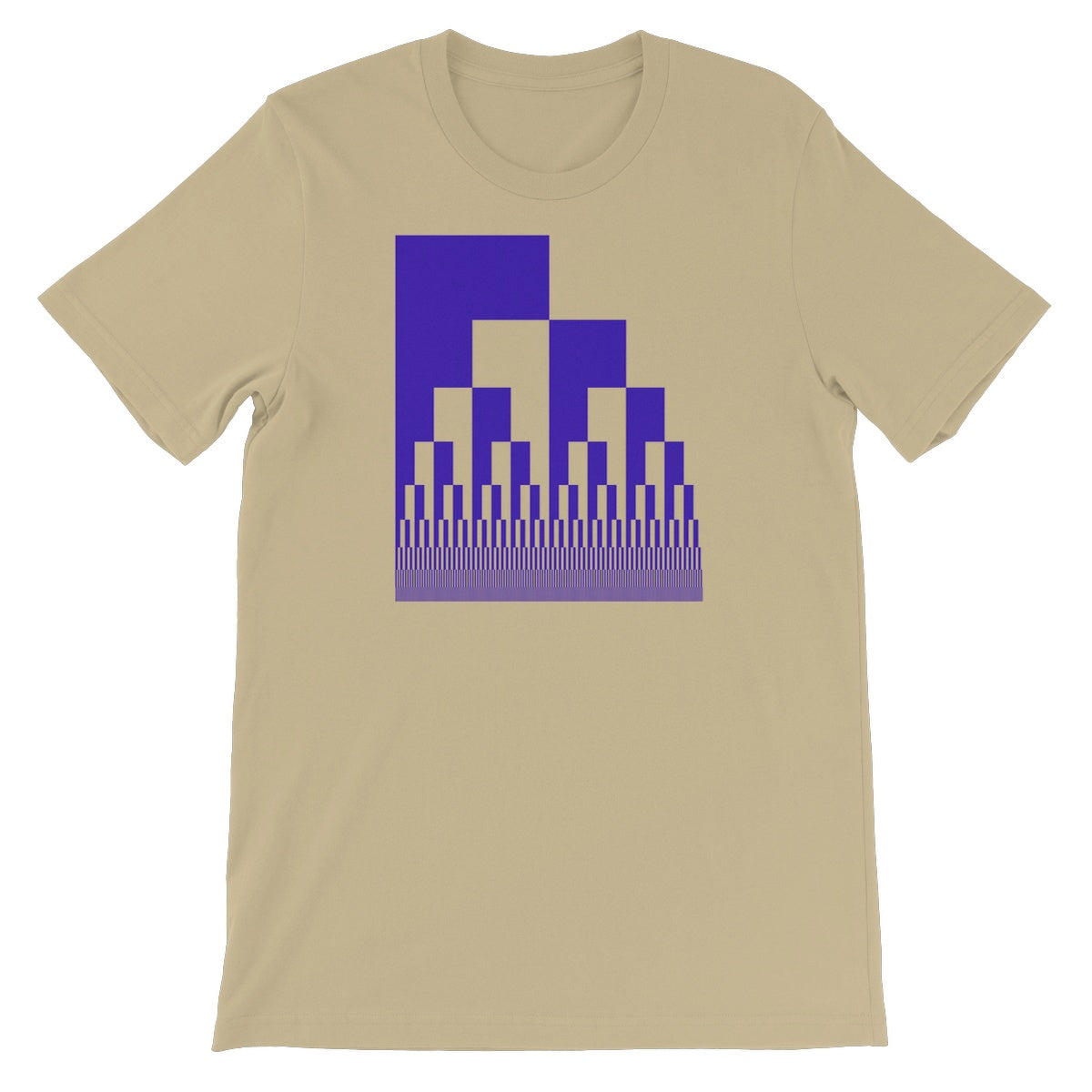 Binary Cascade, Blue Unisex Short Sleeve T-Shirt