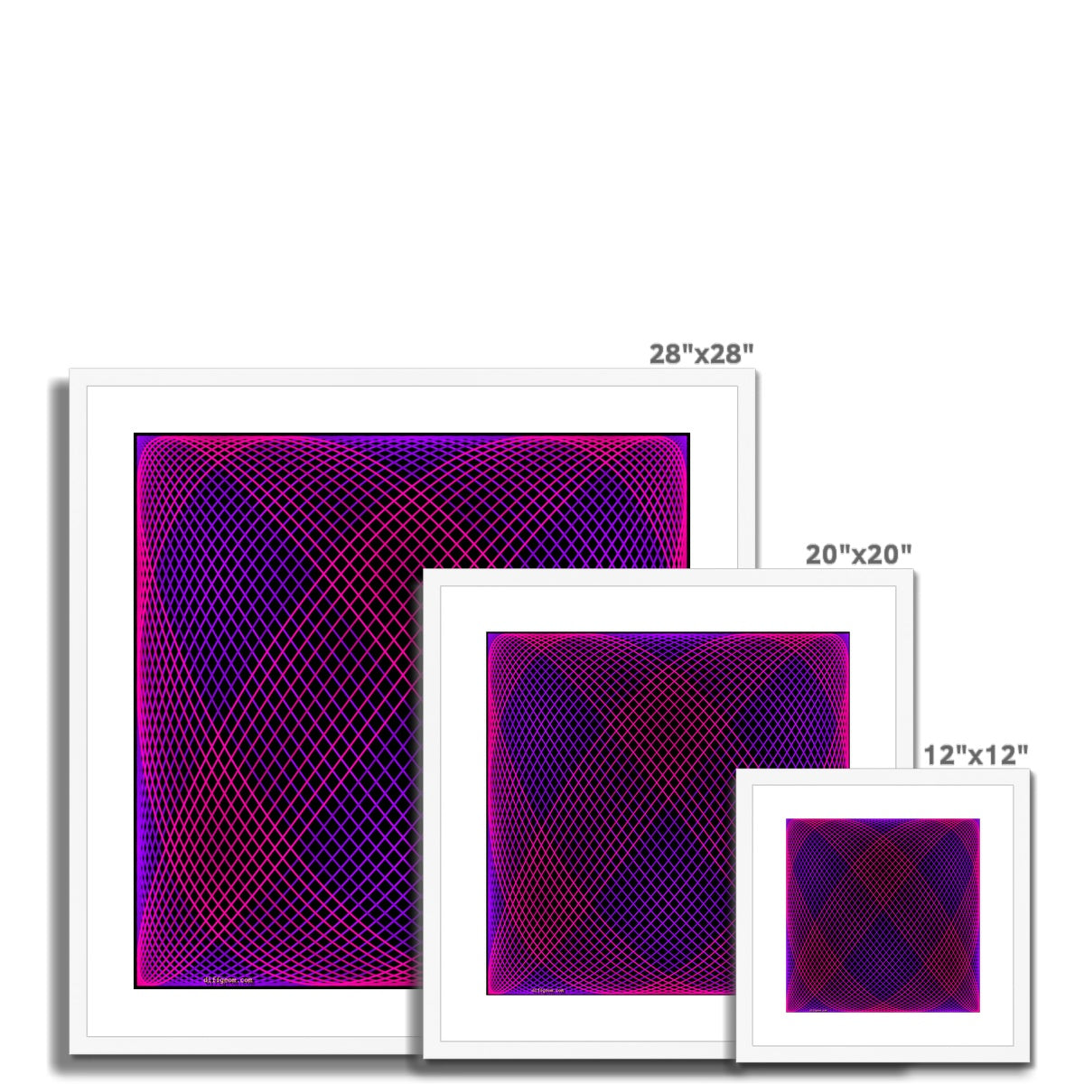 Trig Embrace, Neon Framed & Mounted Print