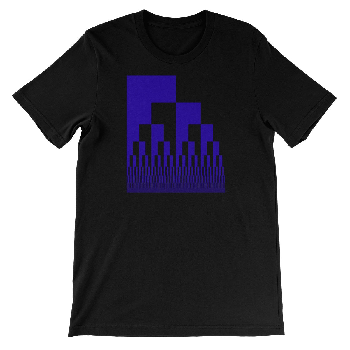Binary Cascade, Blue Unisex Short Sleeve T-Shirt