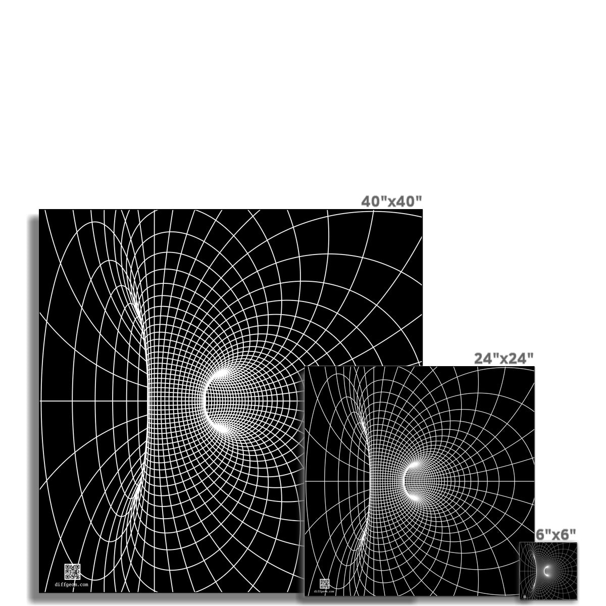 Parabolic Cyclide, White Hahnemühle German Etching Print