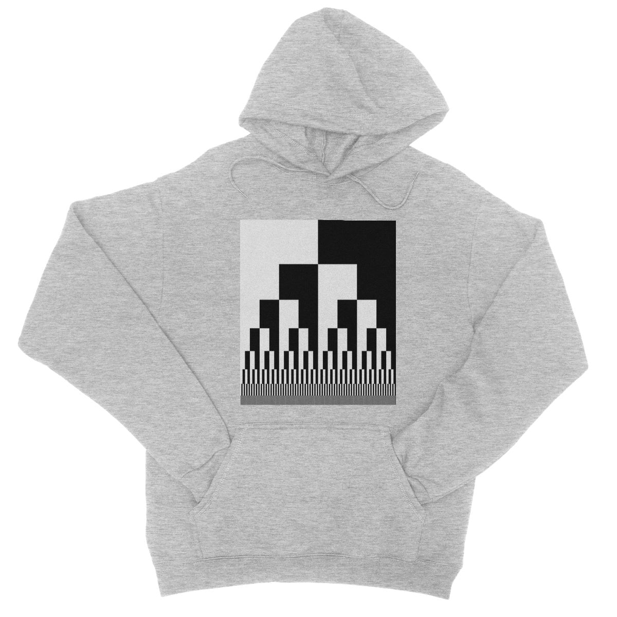 Binary Cascade, Black and White College Hoodie
