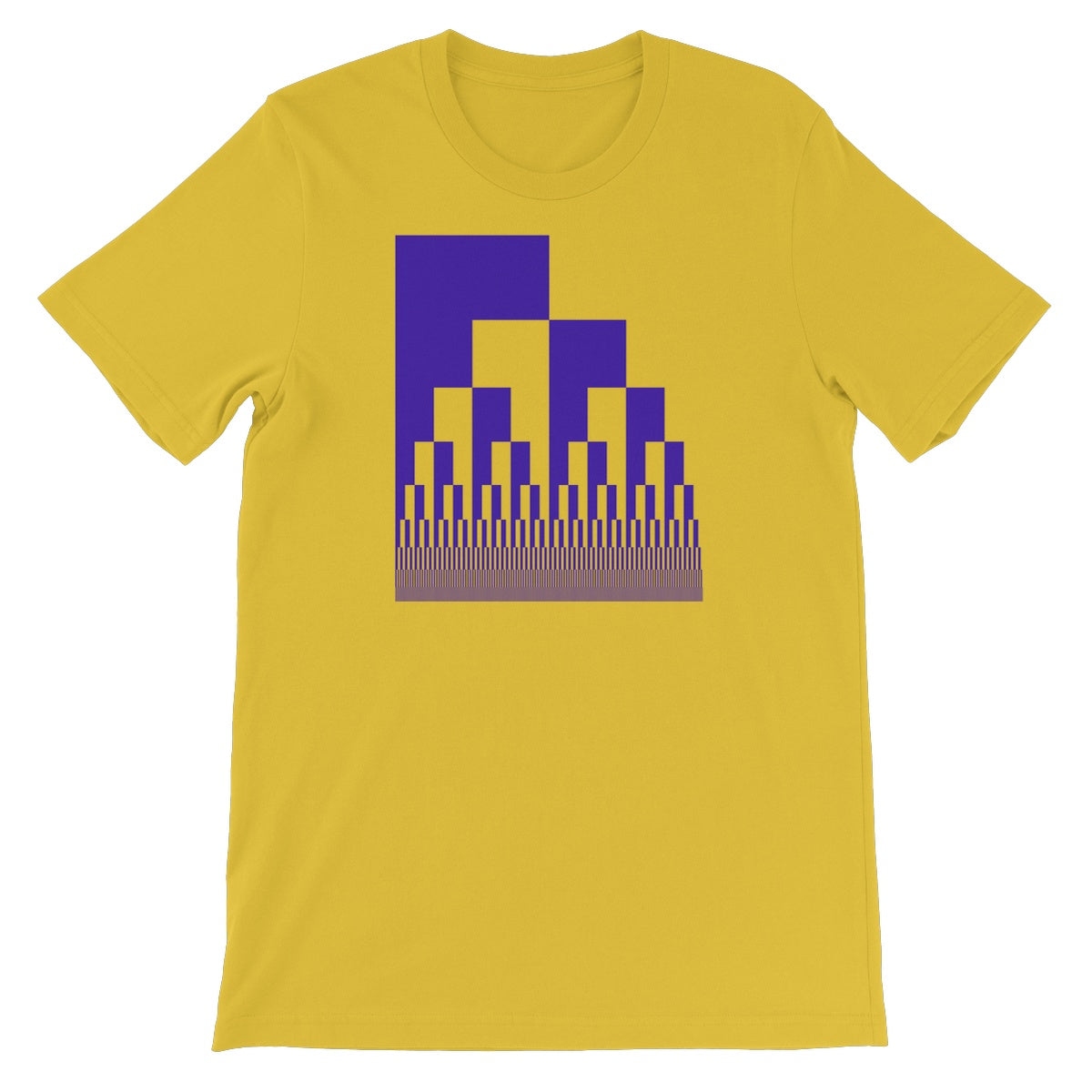Binary Cascade, Blue Unisex Short Sleeve T-Shirt