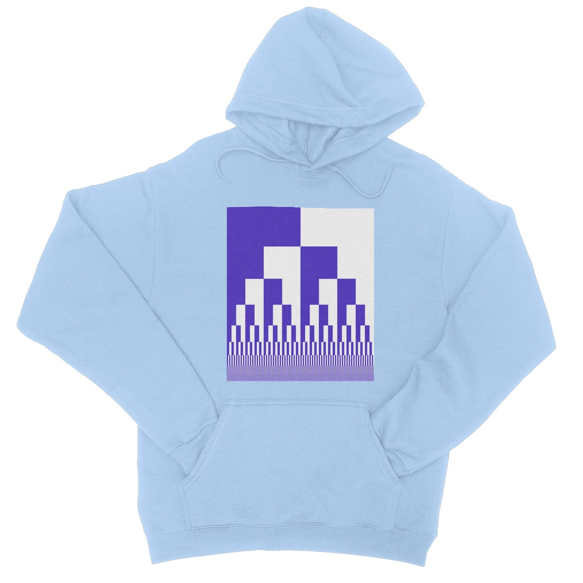 Binary Cascade, Blue and White College Hoodie