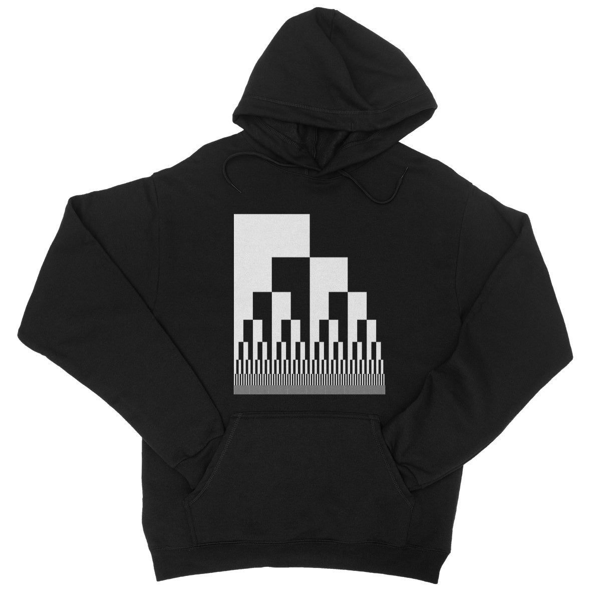 Binary Cascade, Black and White College Hoodie
