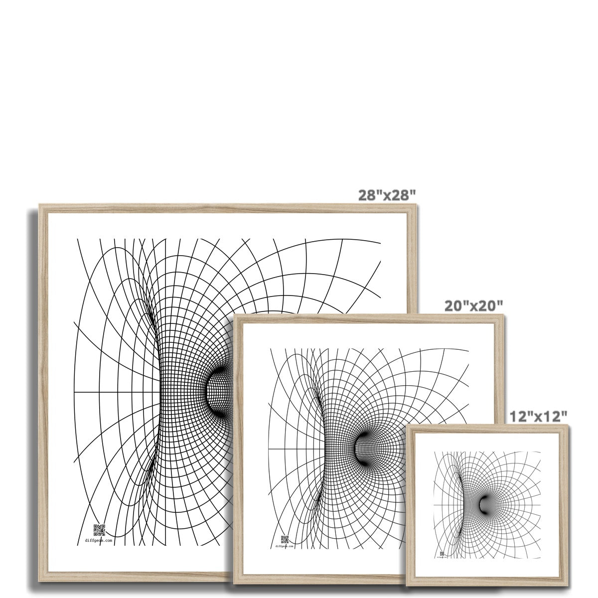 Parabolic Cyclide, Black Framed & Mounted Print