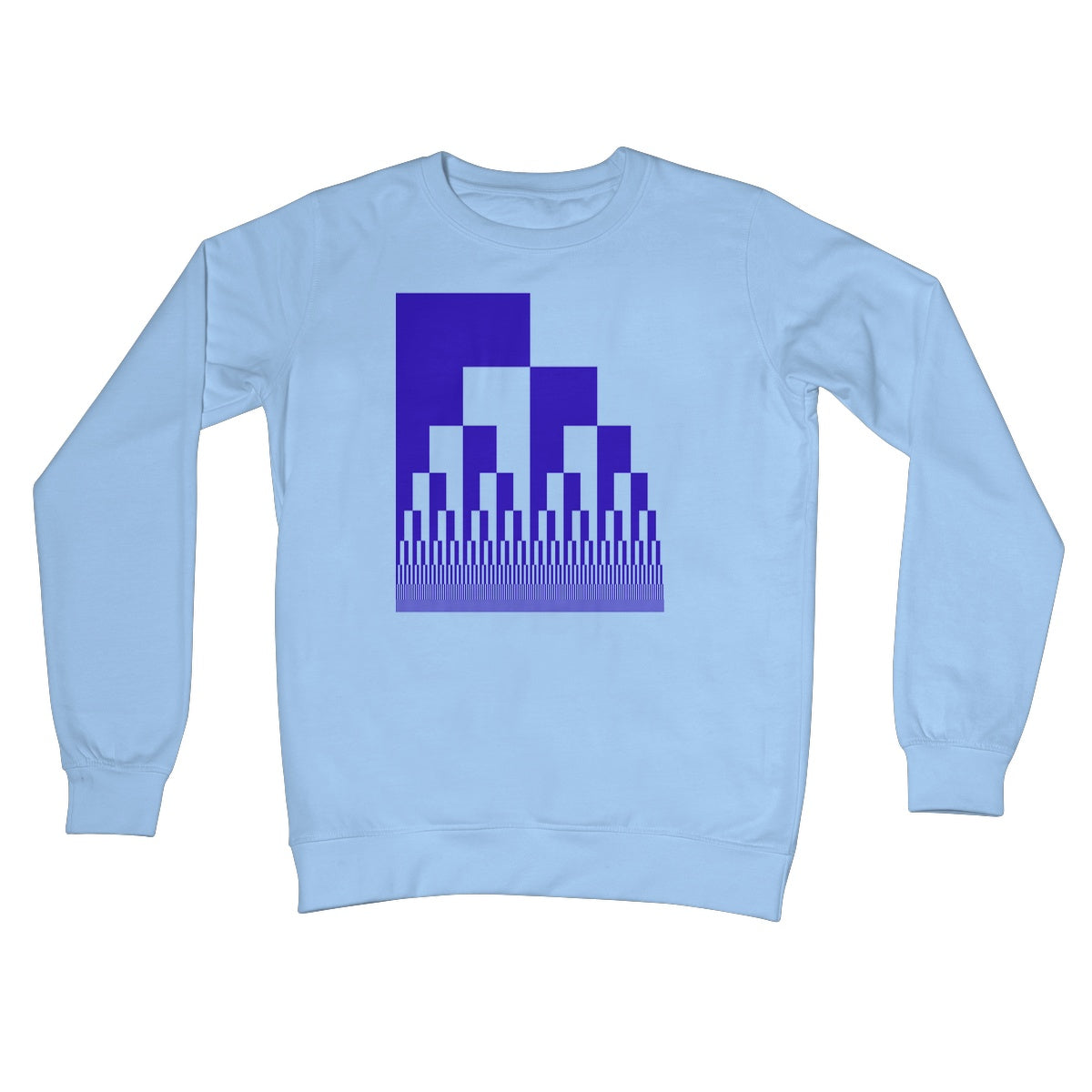 Binary Cascade, Blue Crew Neck Sweatshirt