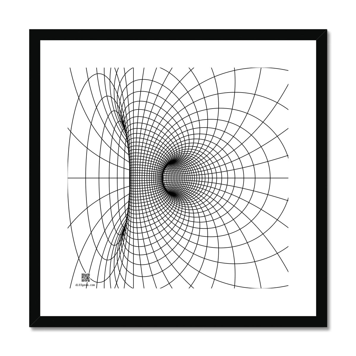 Parabolic Cyclide, Black Framed & Mounted Print