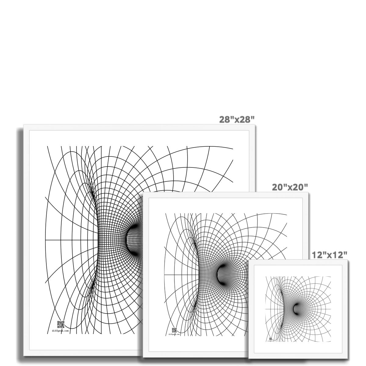 Parabolic Cyclide, Black Framed & Mounted Print