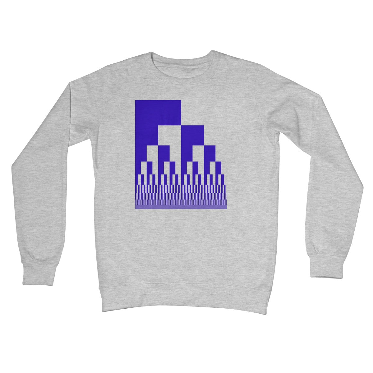 Binary Cascade, Blue Crew Neck Sweatshirt