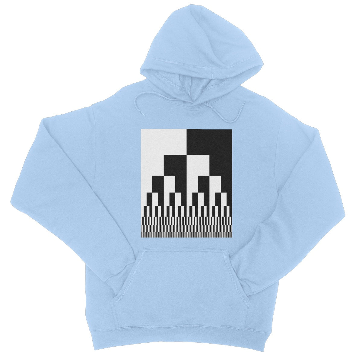 Binary Cascade, Black and White College Hoodie