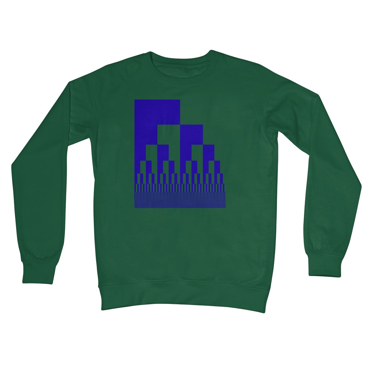 Binary Cascade, Blue Crew Neck Sweatshirt