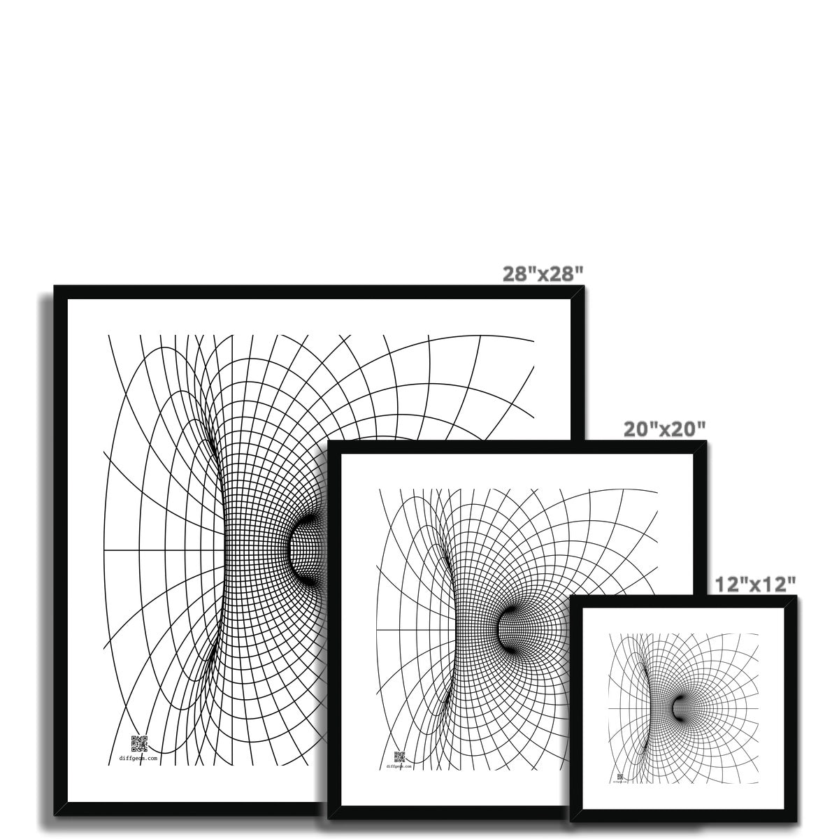 Parabolic Cyclide, Black Framed & Mounted Print