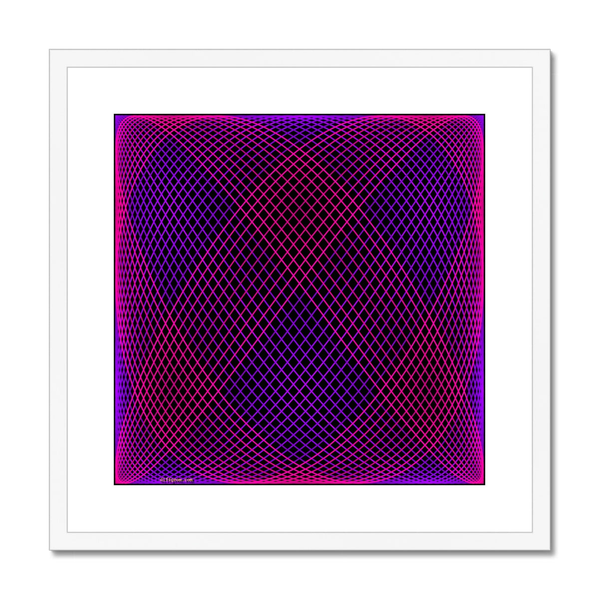 Trig Embrace, Neon Framed & Mounted Print