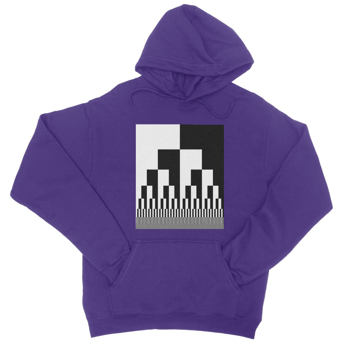 Binary Cascade, Black and White College Hoodie