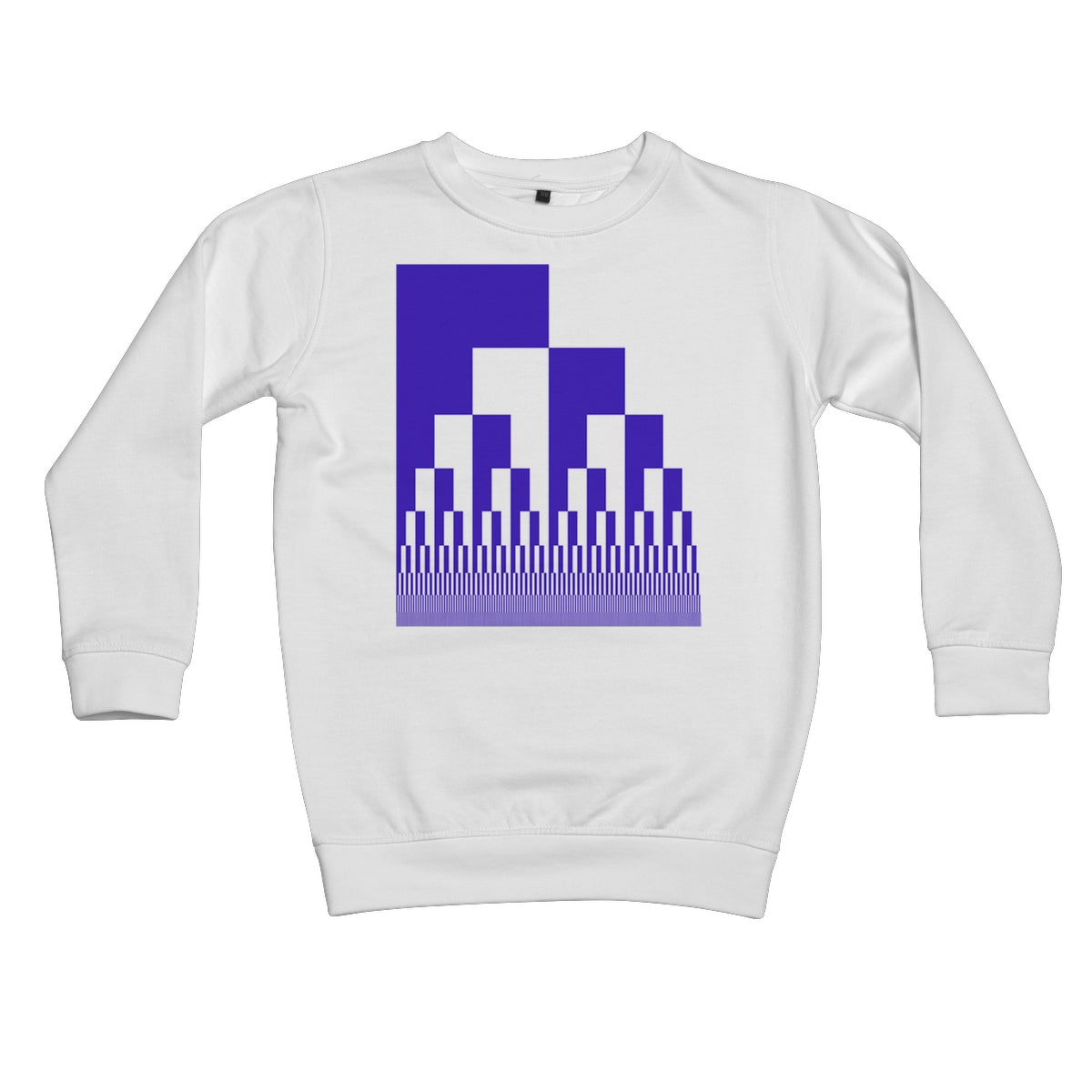 Binary Cascade, Blue and White Kids Sweatshirt