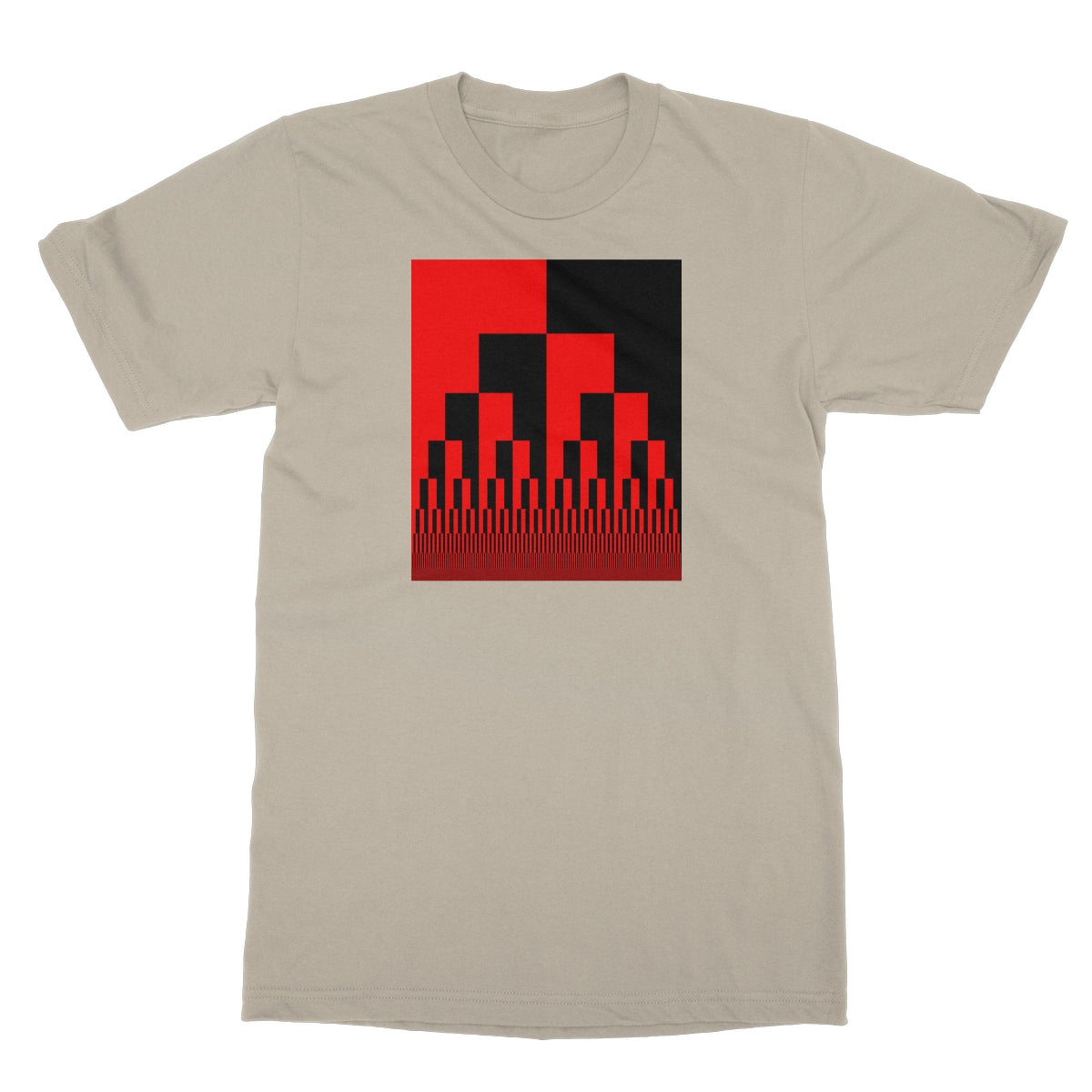 Binary Cascade, Red and Black Softstyle T-Shirt