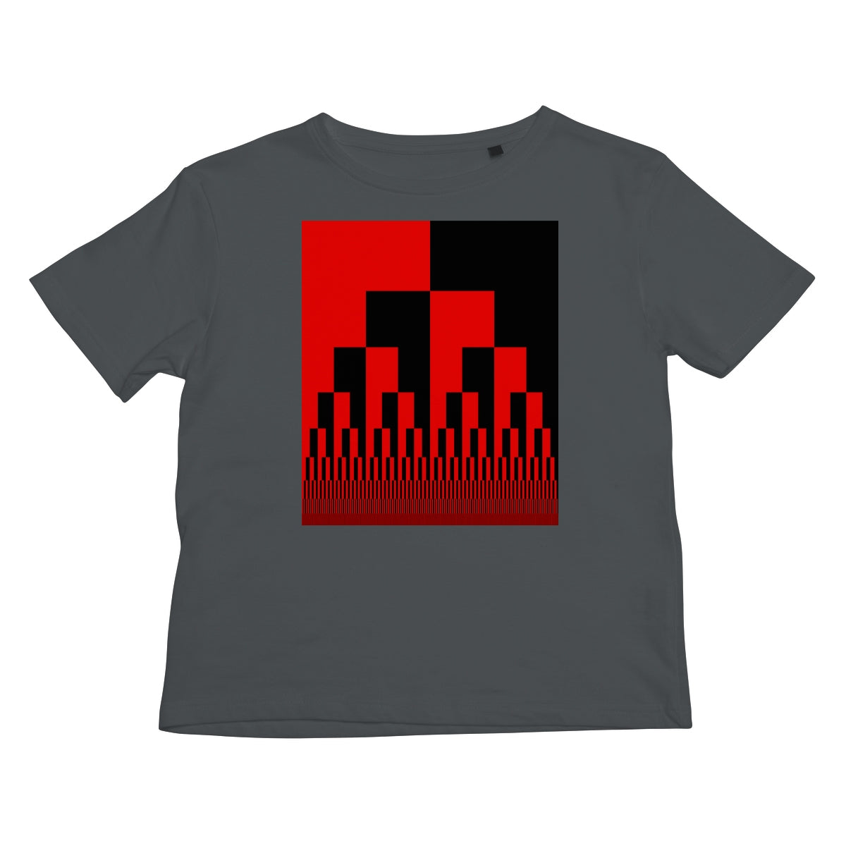 Binary Cascade, Red and Black Kids T-Shirt