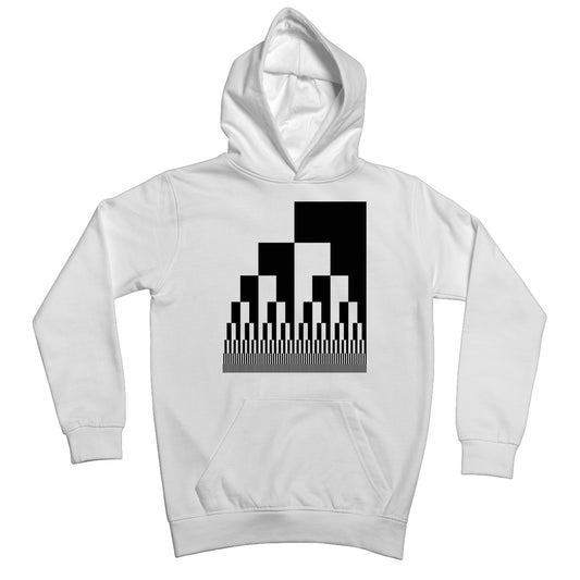 Binary Cascade, Black and White Kids Hoodie