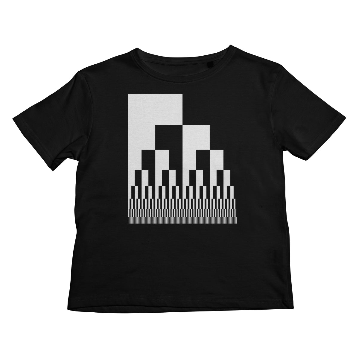 Binary Cascade, Black and White Kids T-Shirt