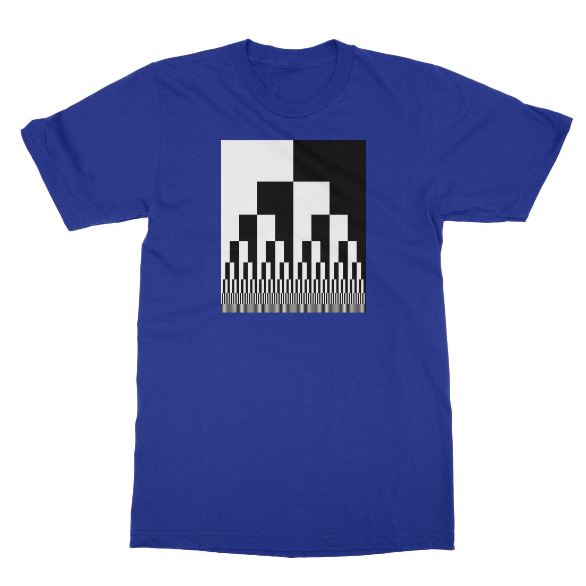 Binary Cascade, Black and White Softstyle T-Shirt