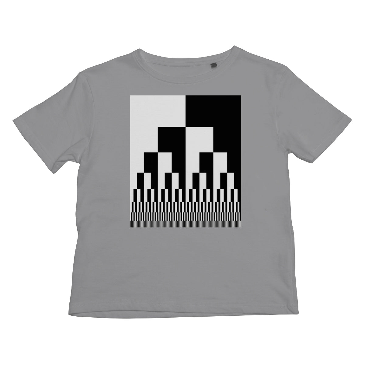 Binary Cascade, Black and White Kids T-Shirt