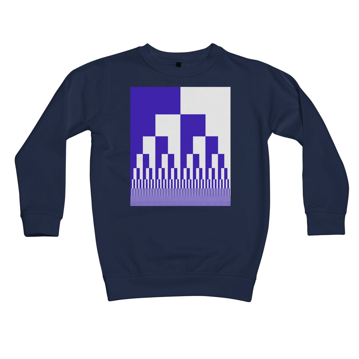 Binary Cascade, Blue and White Kids Sweatshirt