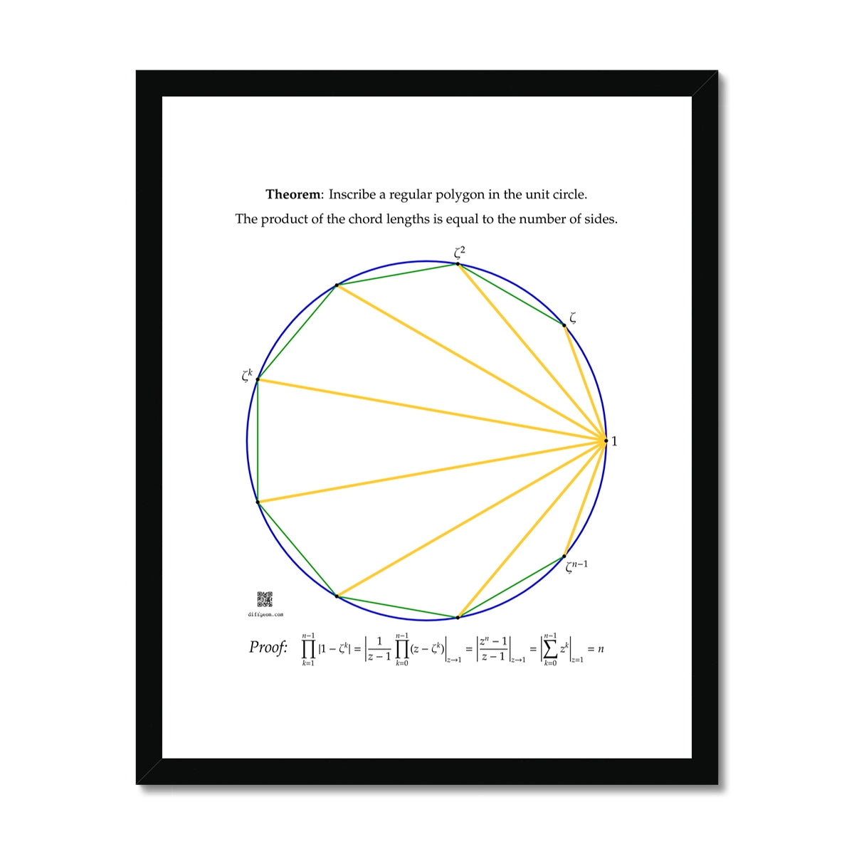 Product of Chord Lengths (light) Framed & Mounted Print