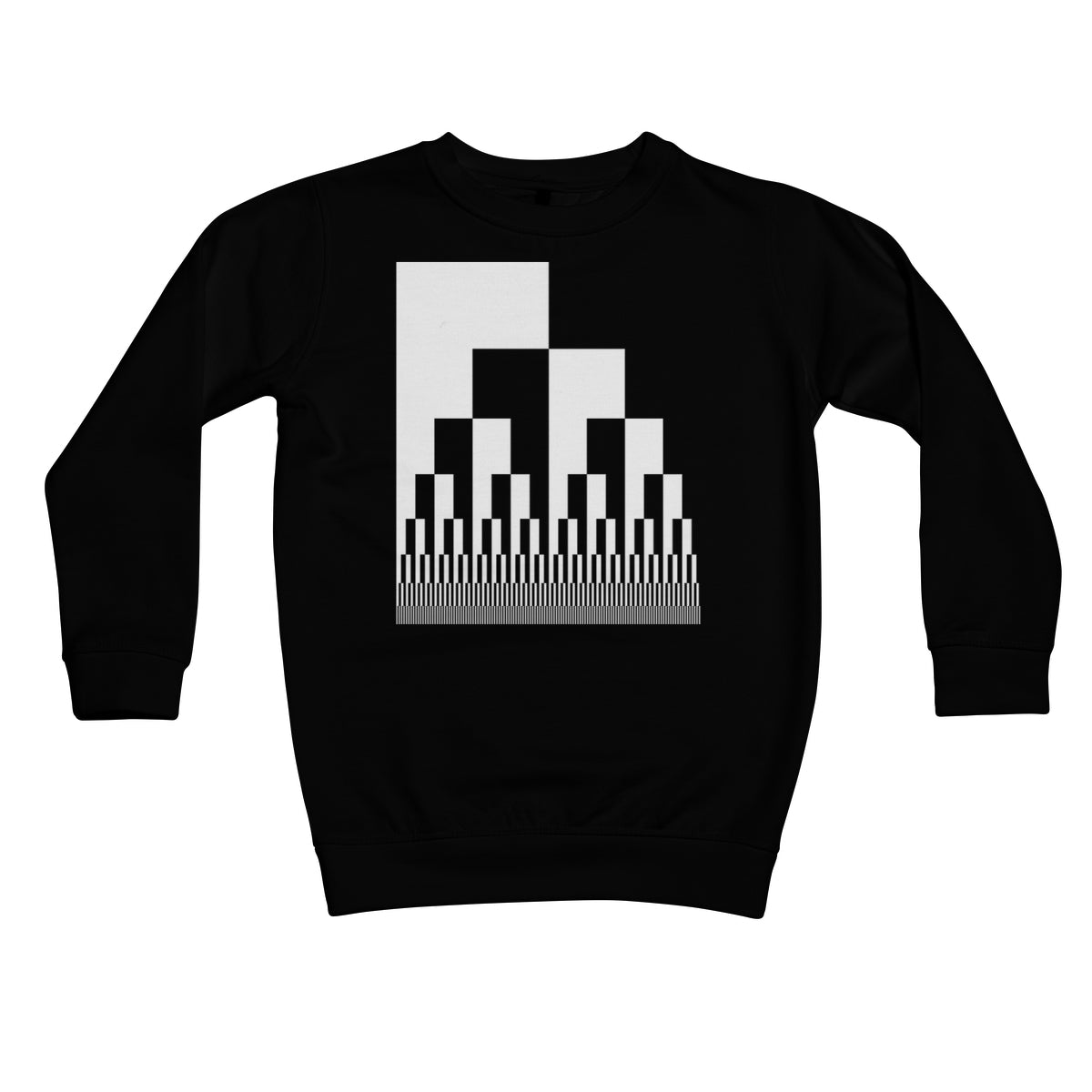 Binary Cascade, Black and White Kids Sweatshirt