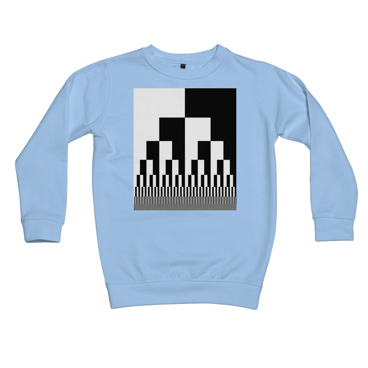 Binary Cascade, Black and White Kids Sweatshirt