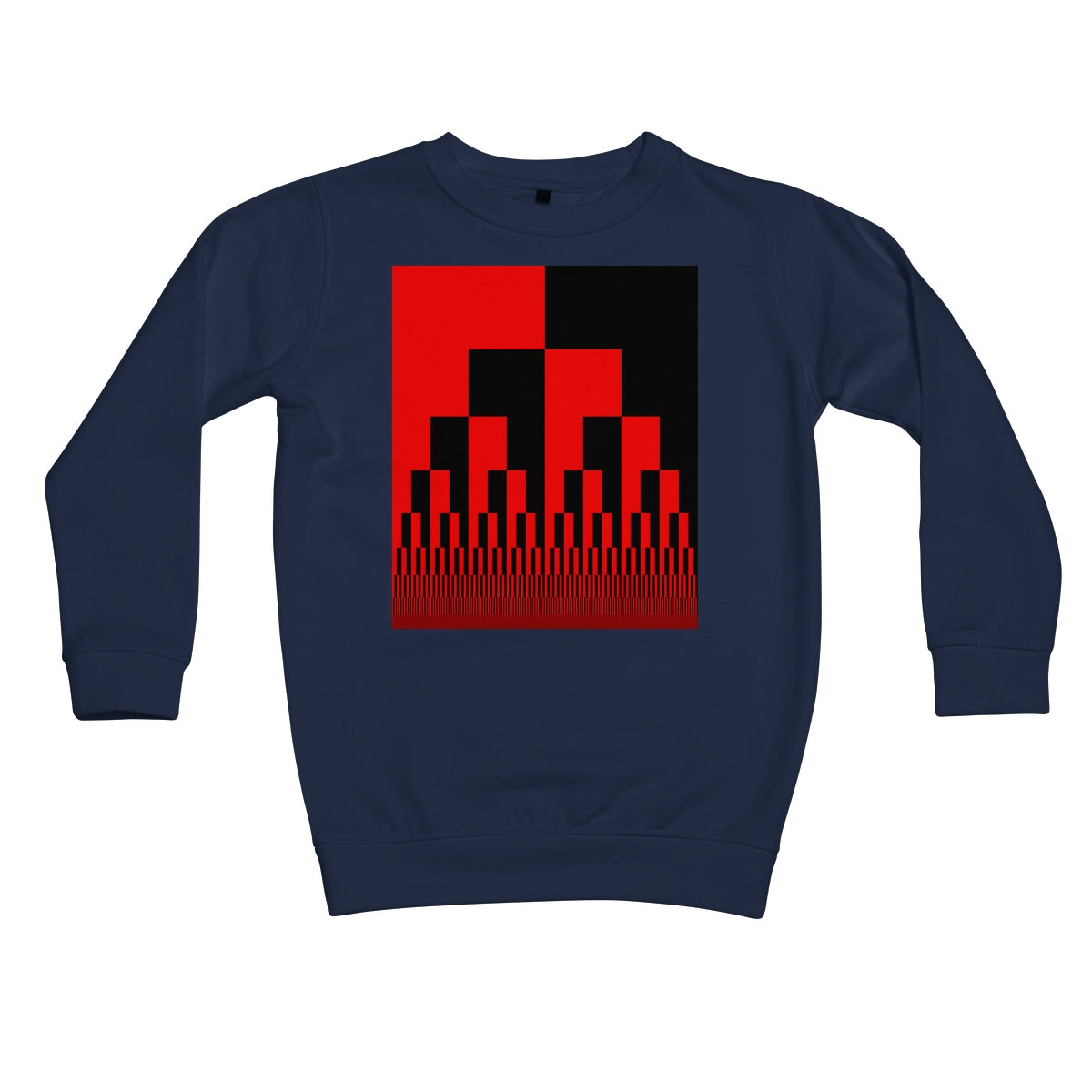 Binary Cascade, Red and Black Kids Sweatshirt