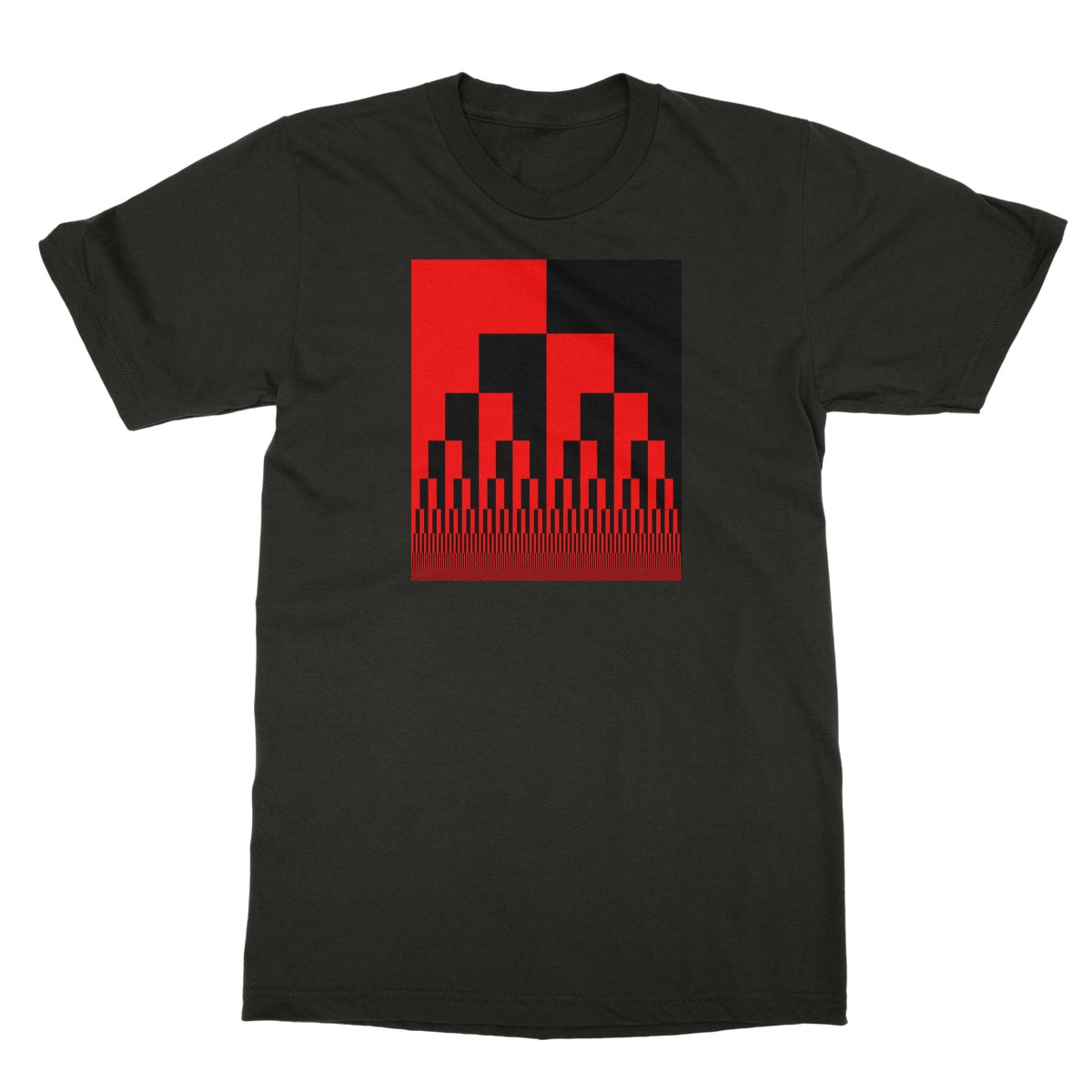 Binary Cascade, Red and Black Softstyle T-Shirt