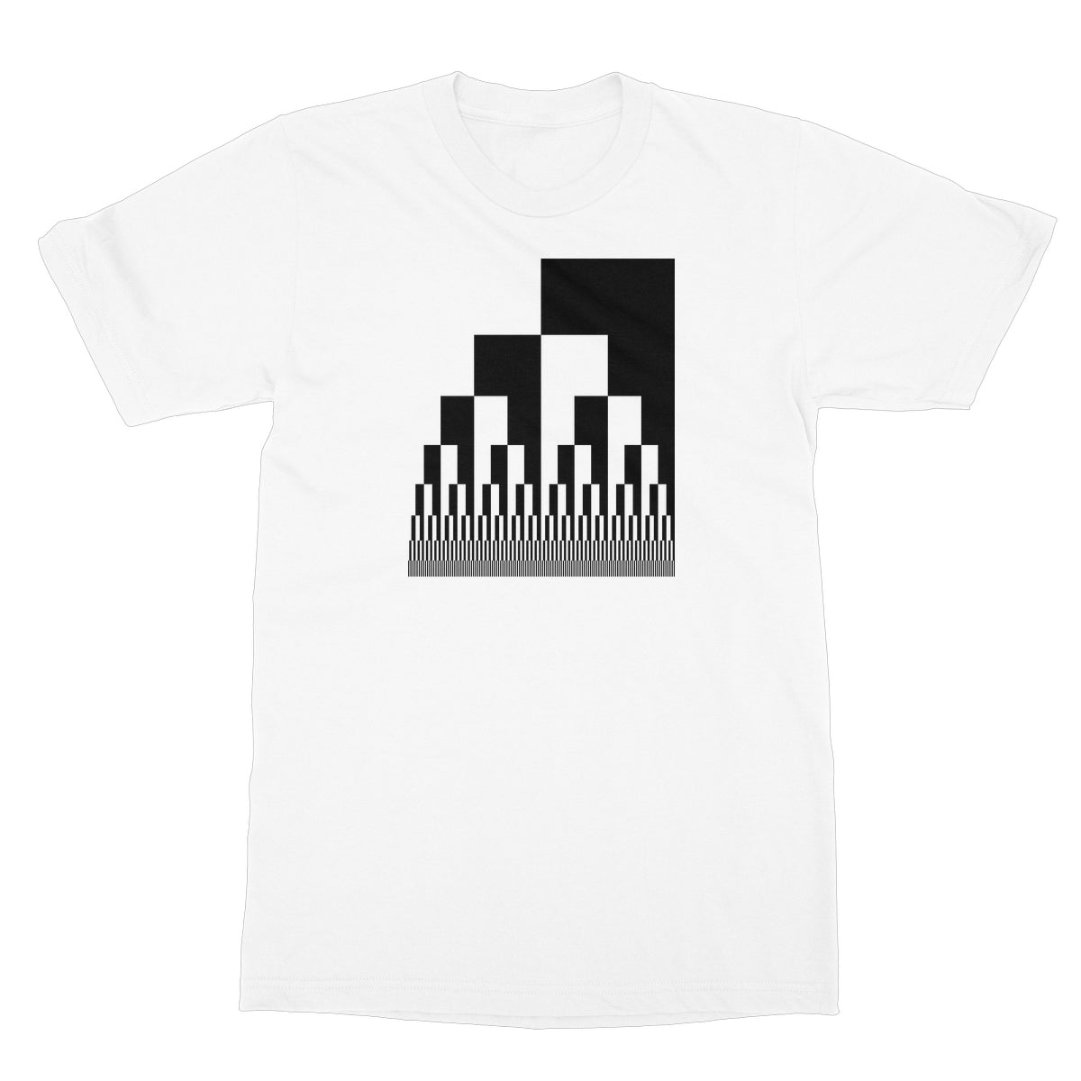 Binary Cascade, Black and White Softstyle T-Shirt