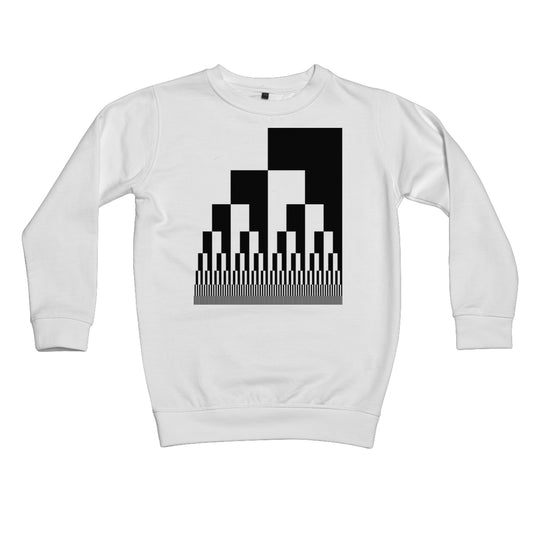 Binary Cascade, Black and White Kids Sweatshirt